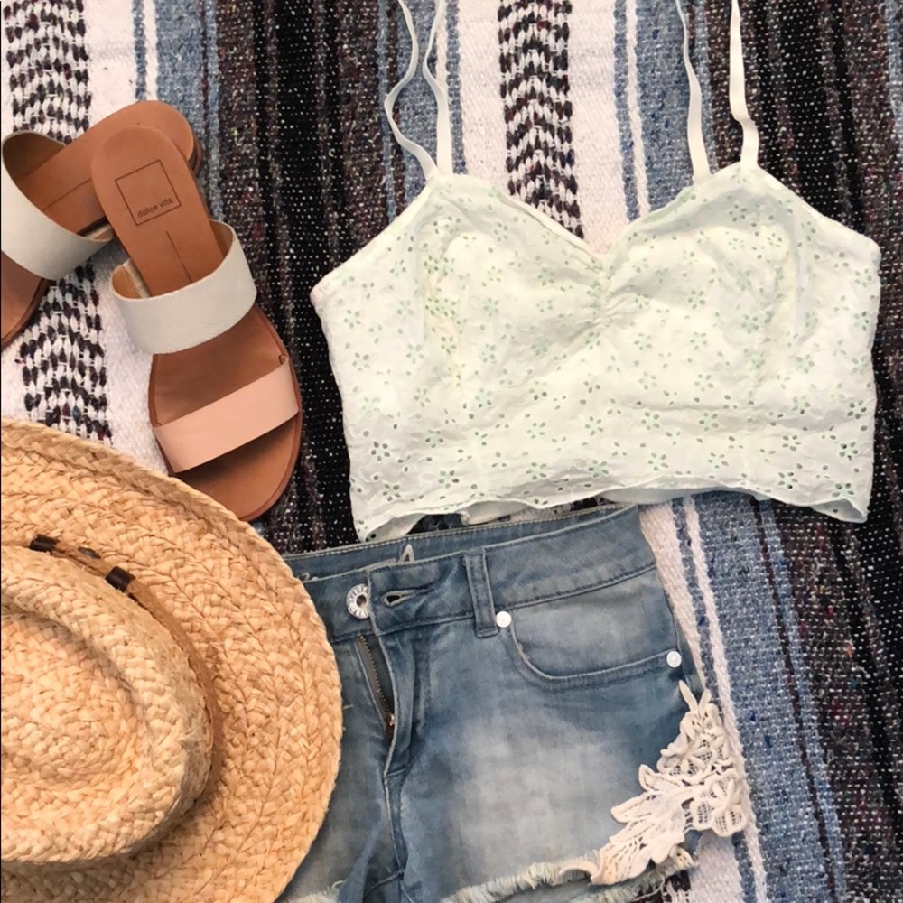 Free people Green lace bralette